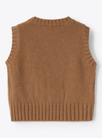 Sleeveless knitted wool jumper - Faloria