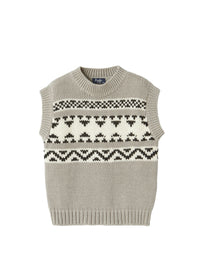 Gilet in cotone con motivo geometrico