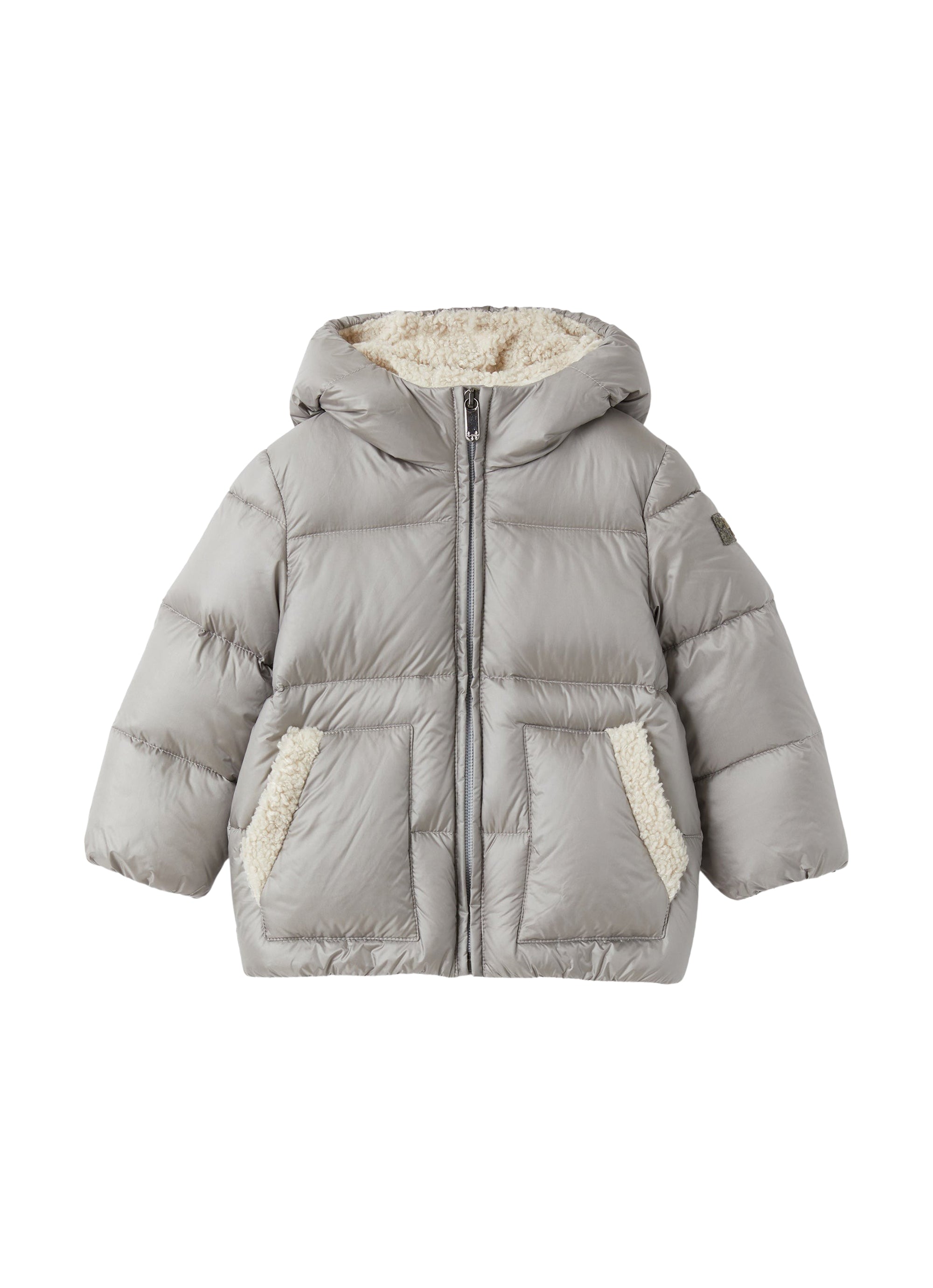 Piumino con applicazioni in teddy
