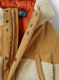 Two-material eco-lined jacket - Castoro & Naturale