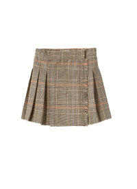 Checked wrap skirt - Caffe