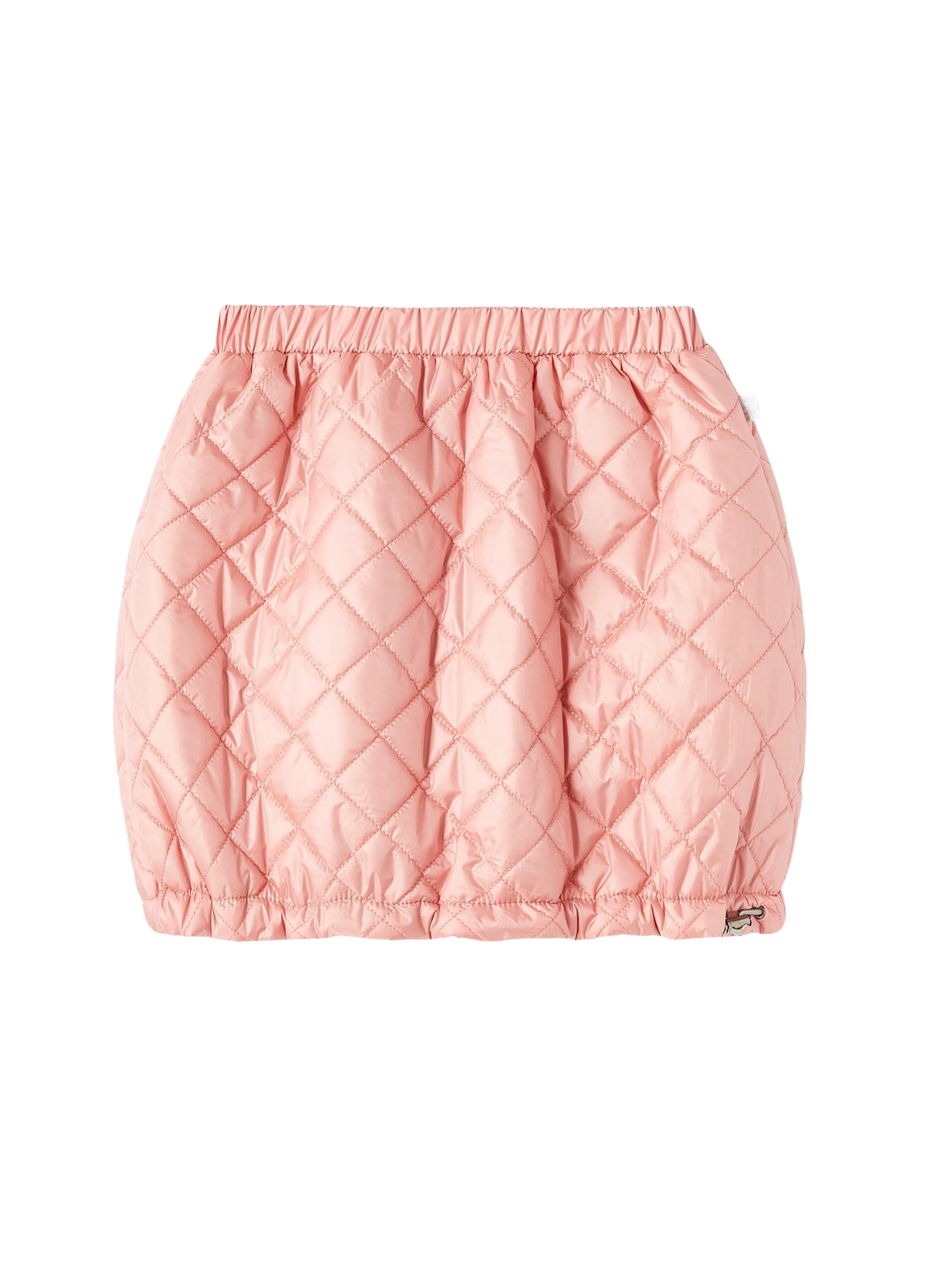 Gonna in nylon matelassé rosa