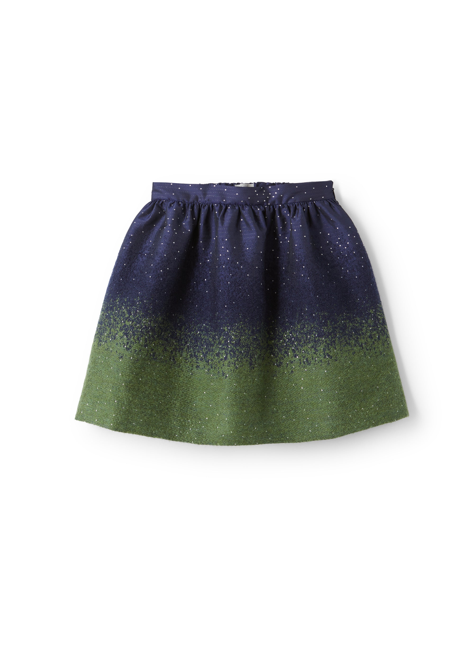 Two-tone flared skirt - Blue & Verde Foglia