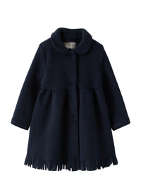 Fringed fleece coat - Blue