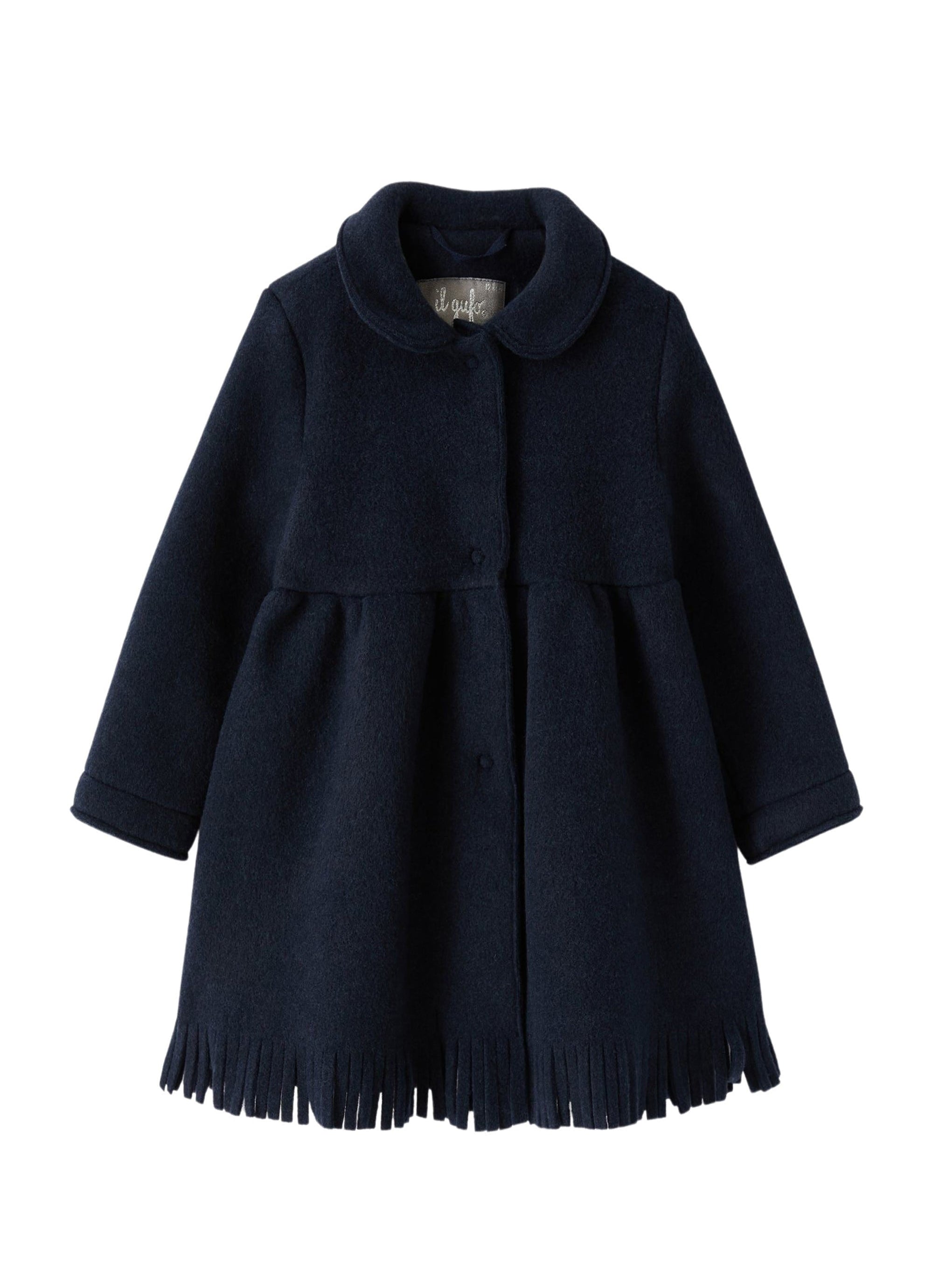 Fringed fleece coat - Blue