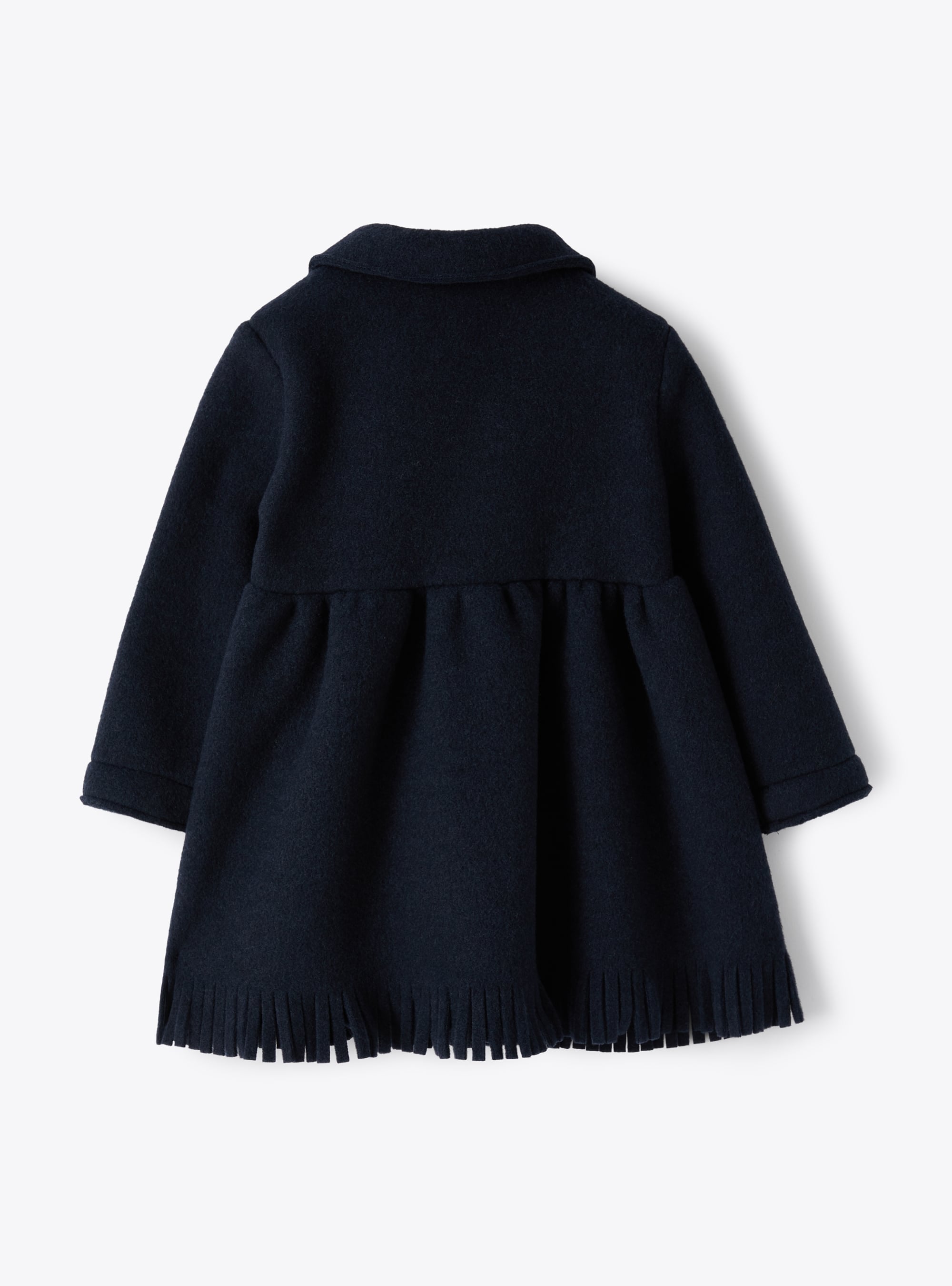 Fringed fleece coat - Blue