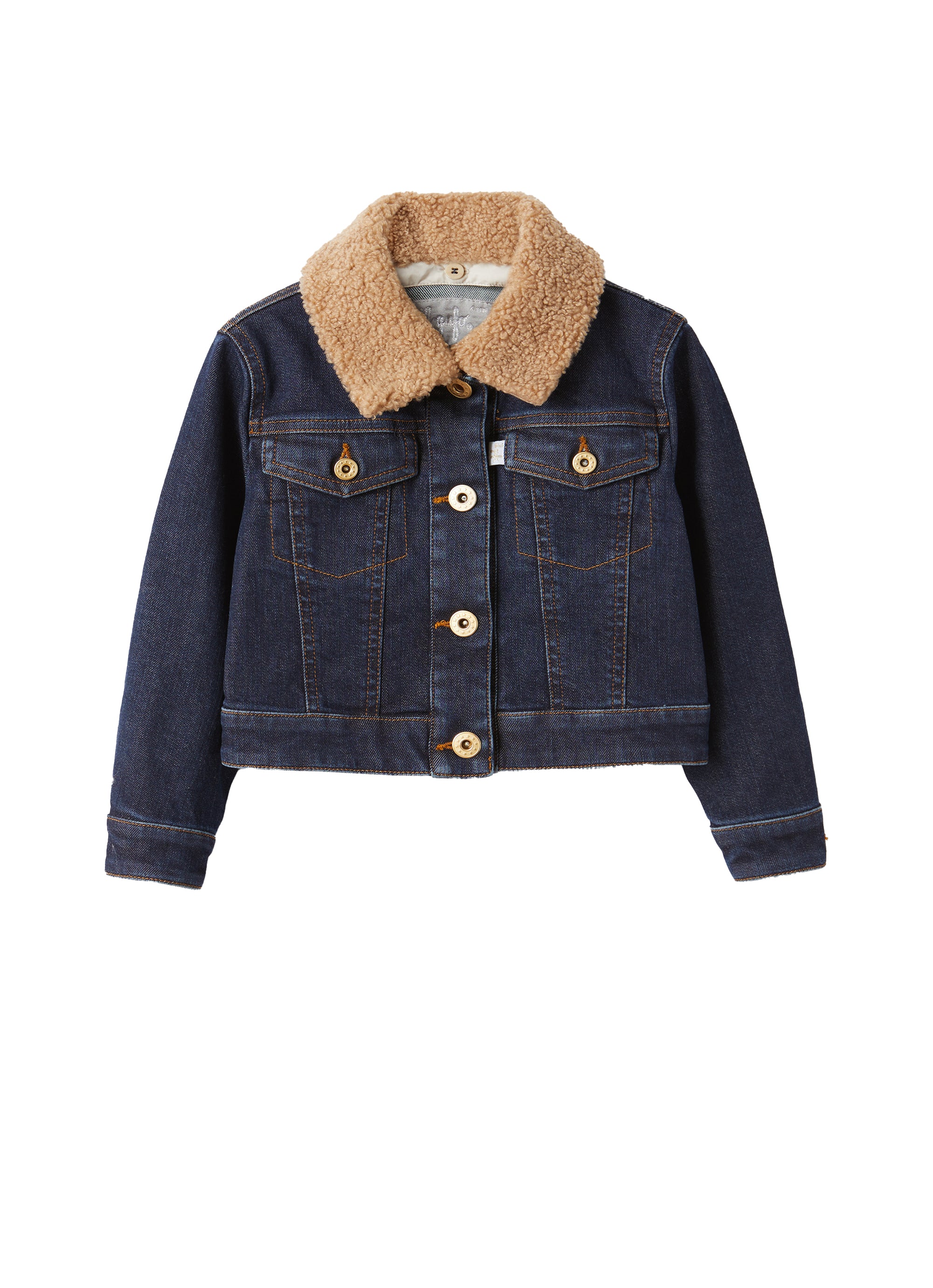 Denim fleece collar jacket - Blue