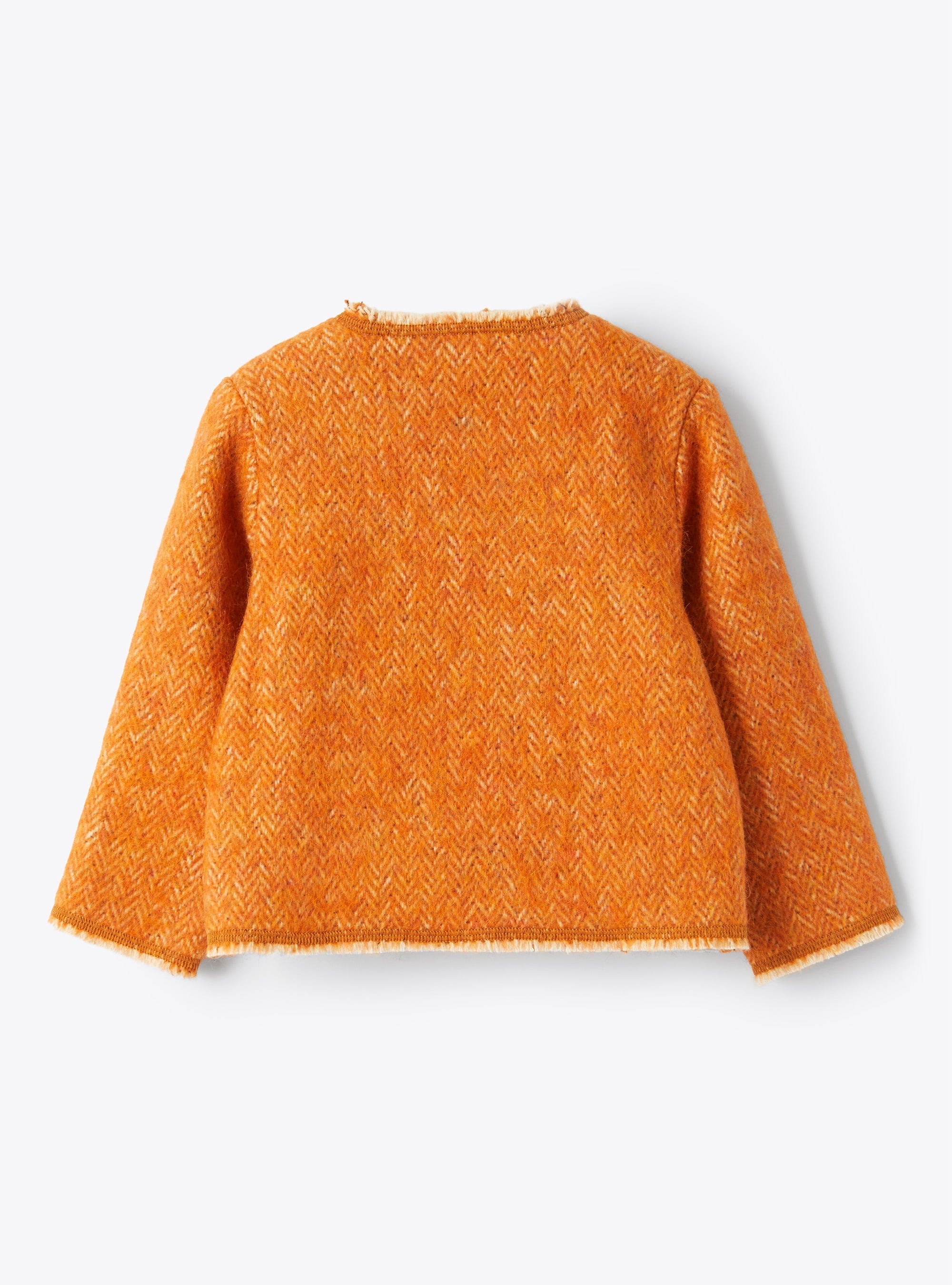 Round-neck herringbone jacket - Arancio