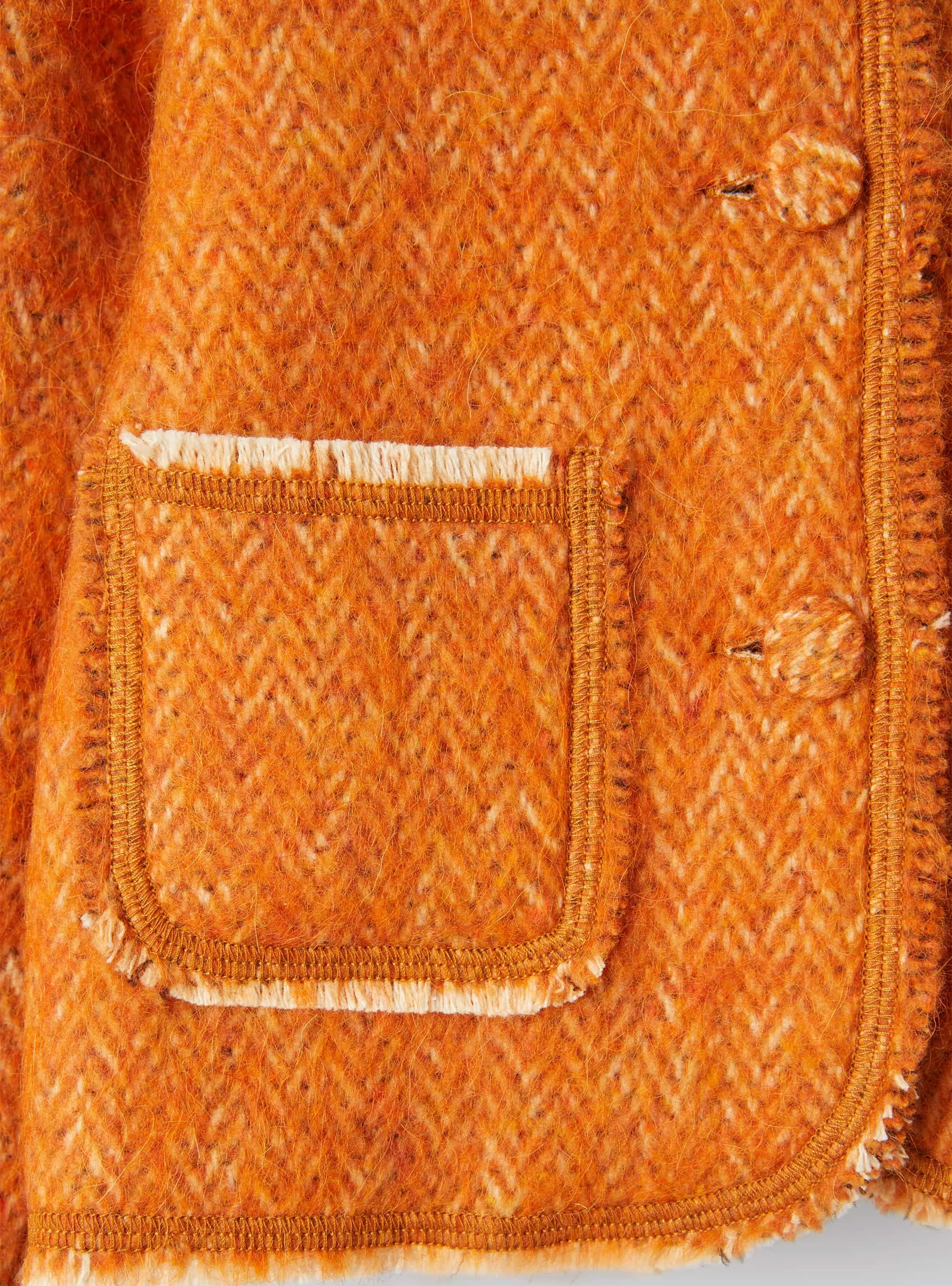 Round-neck herringbone jacket - Arancio