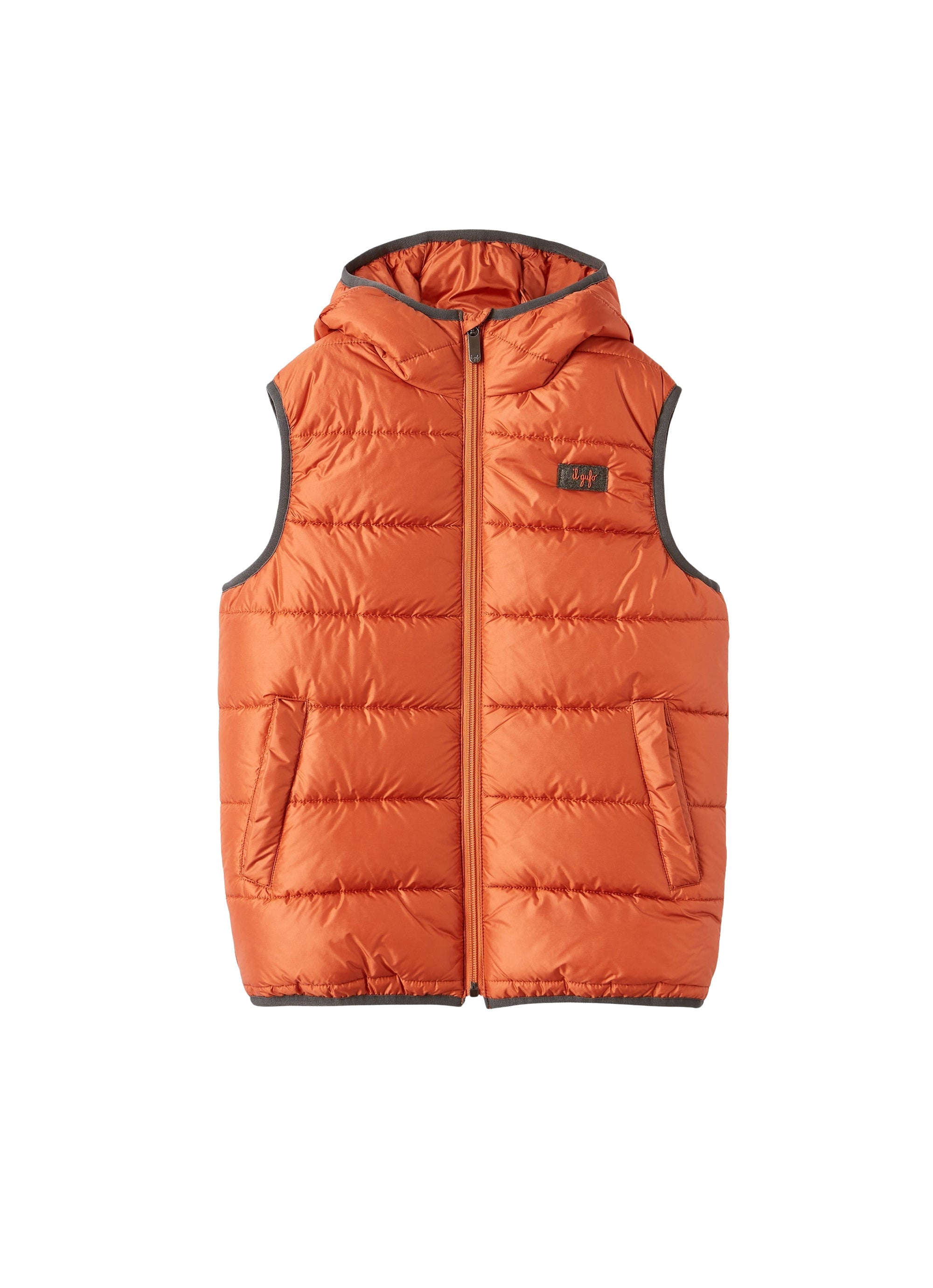 Gilet in eco-padding colore terracotta