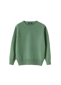 Maglia girocollo in lana verde