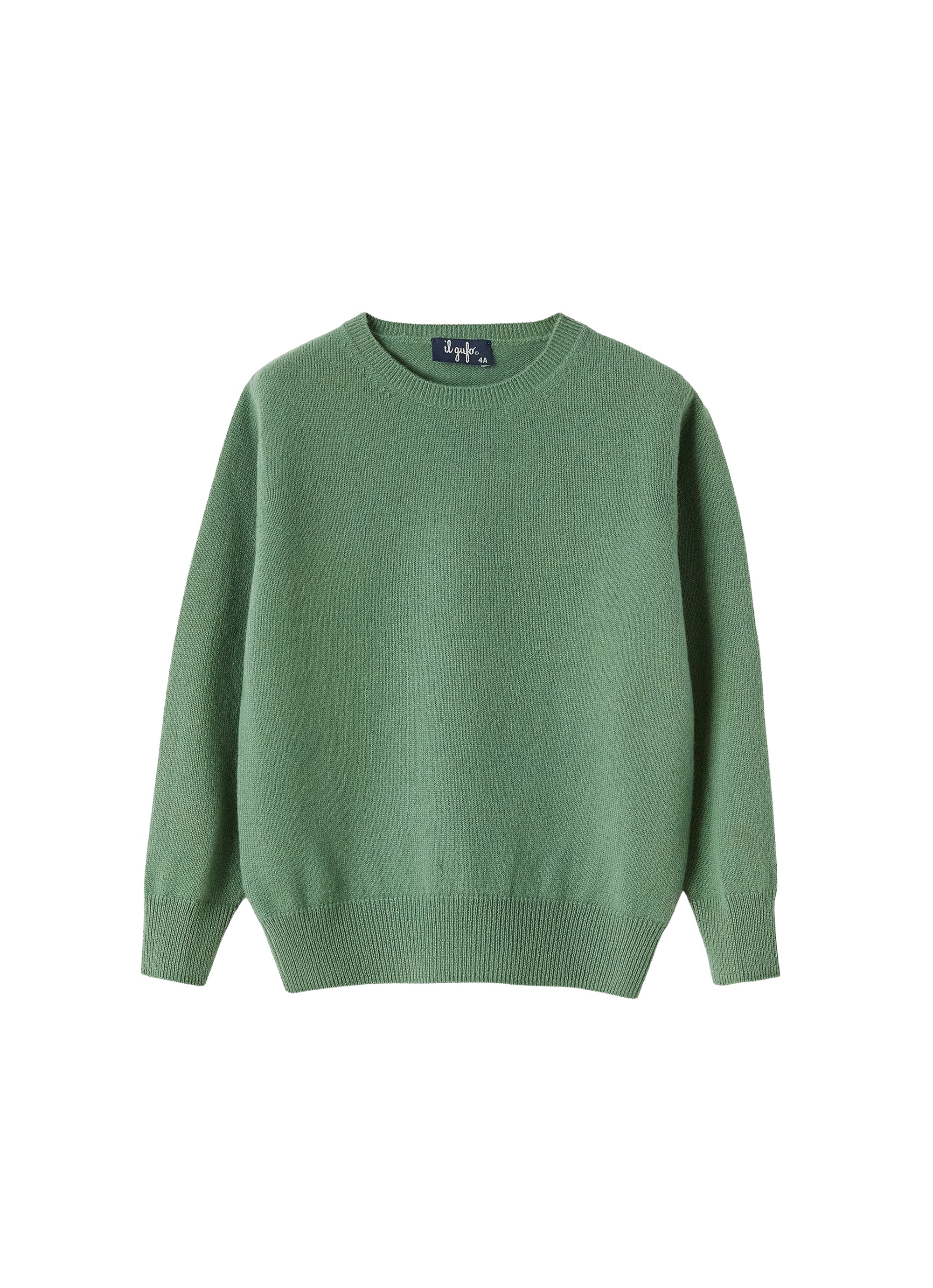 Maglia girocollo in lana verde