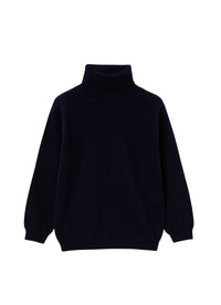 Dolcevita in lana merino blu