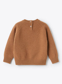 Round-neck wool bear jumper - Faloria & Cloud Grey