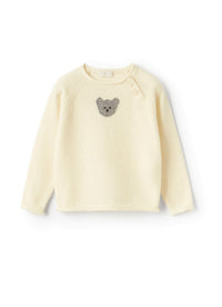 Cashmere bear jumper - Milk & Grey