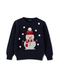 Wool snowman jumper - Blue