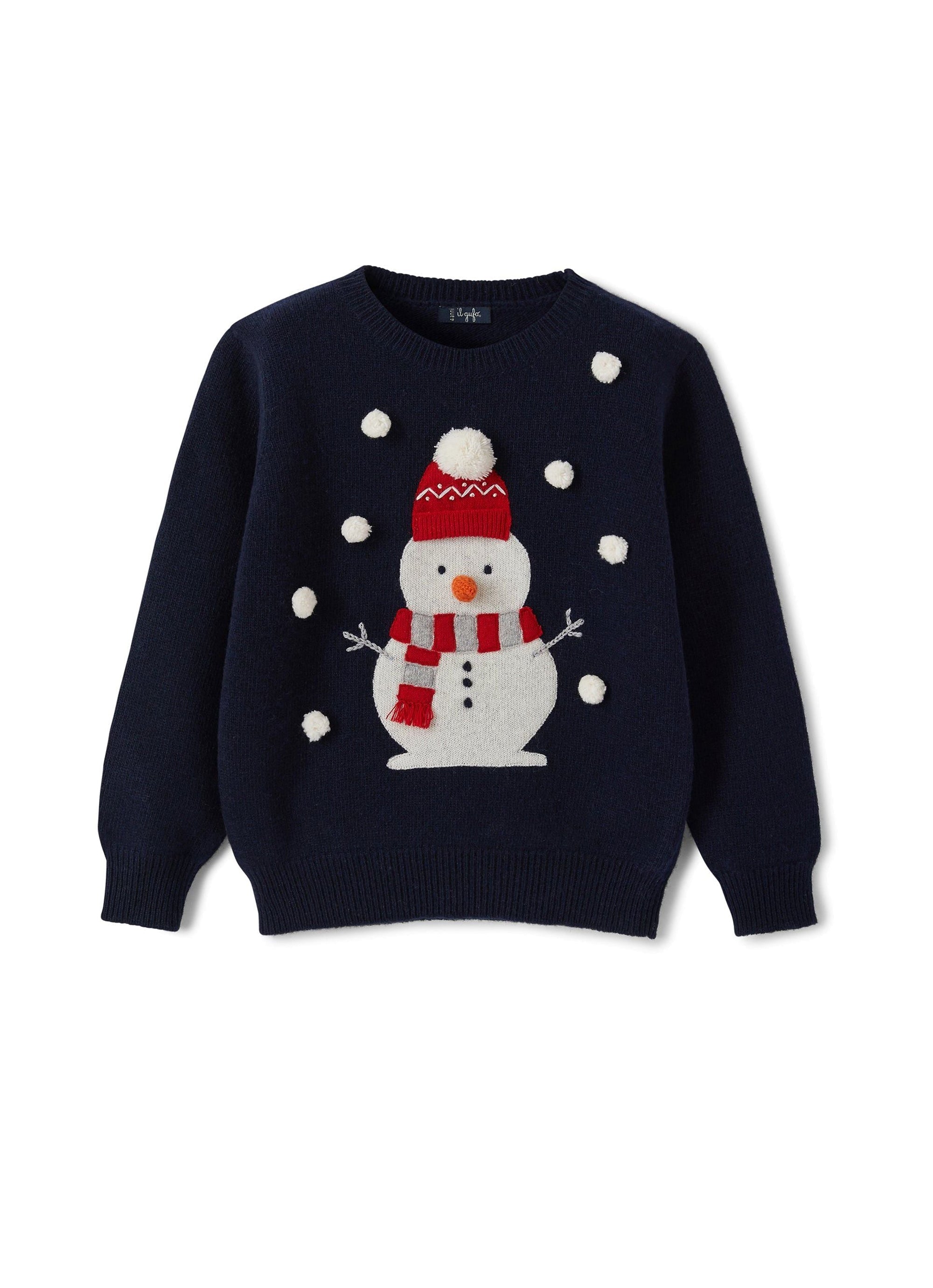 Wool snowman jumper - Blue