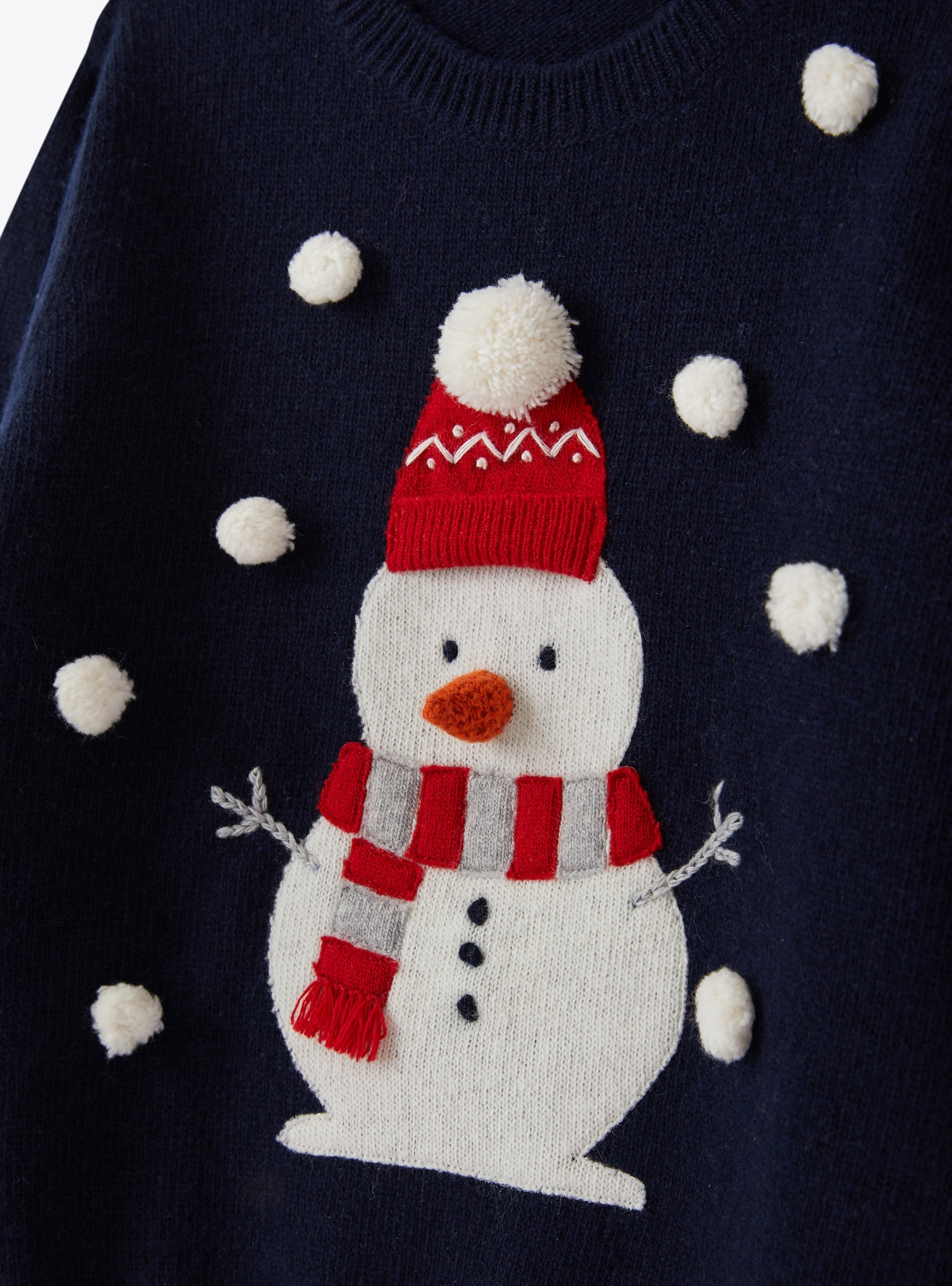 Wool snowman jumper - Blue