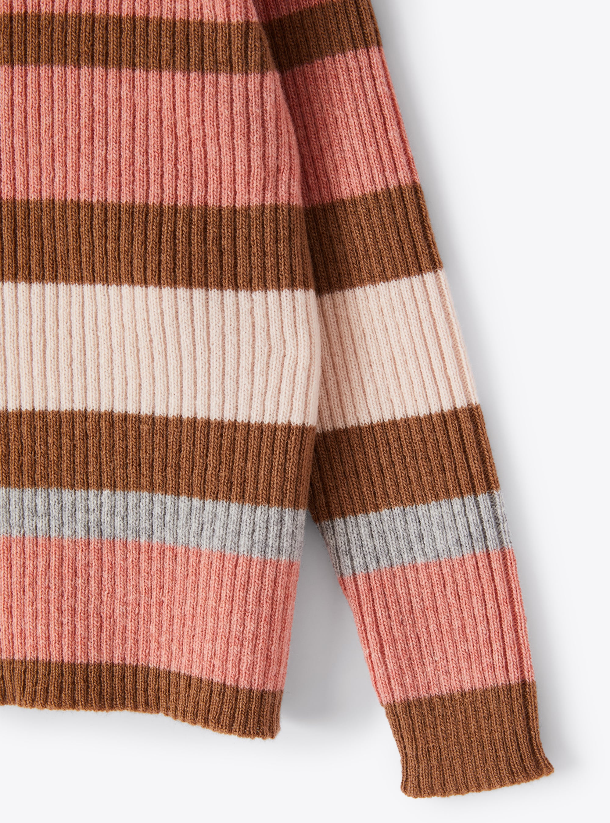 Wool striped turtleneck jumper - Rosa Bubble & Quarzo Rosa