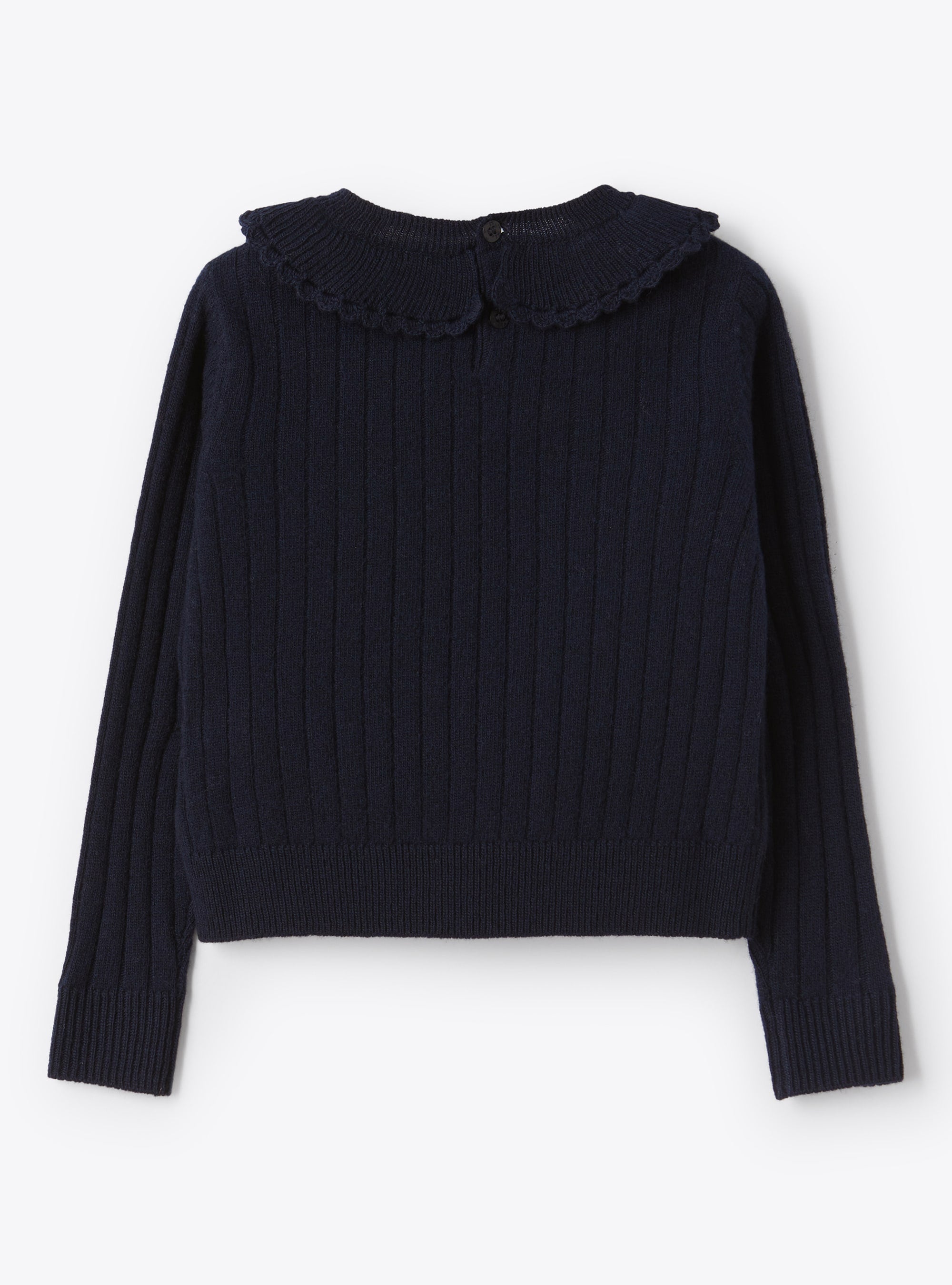 Maglia con colletto volant a cappe