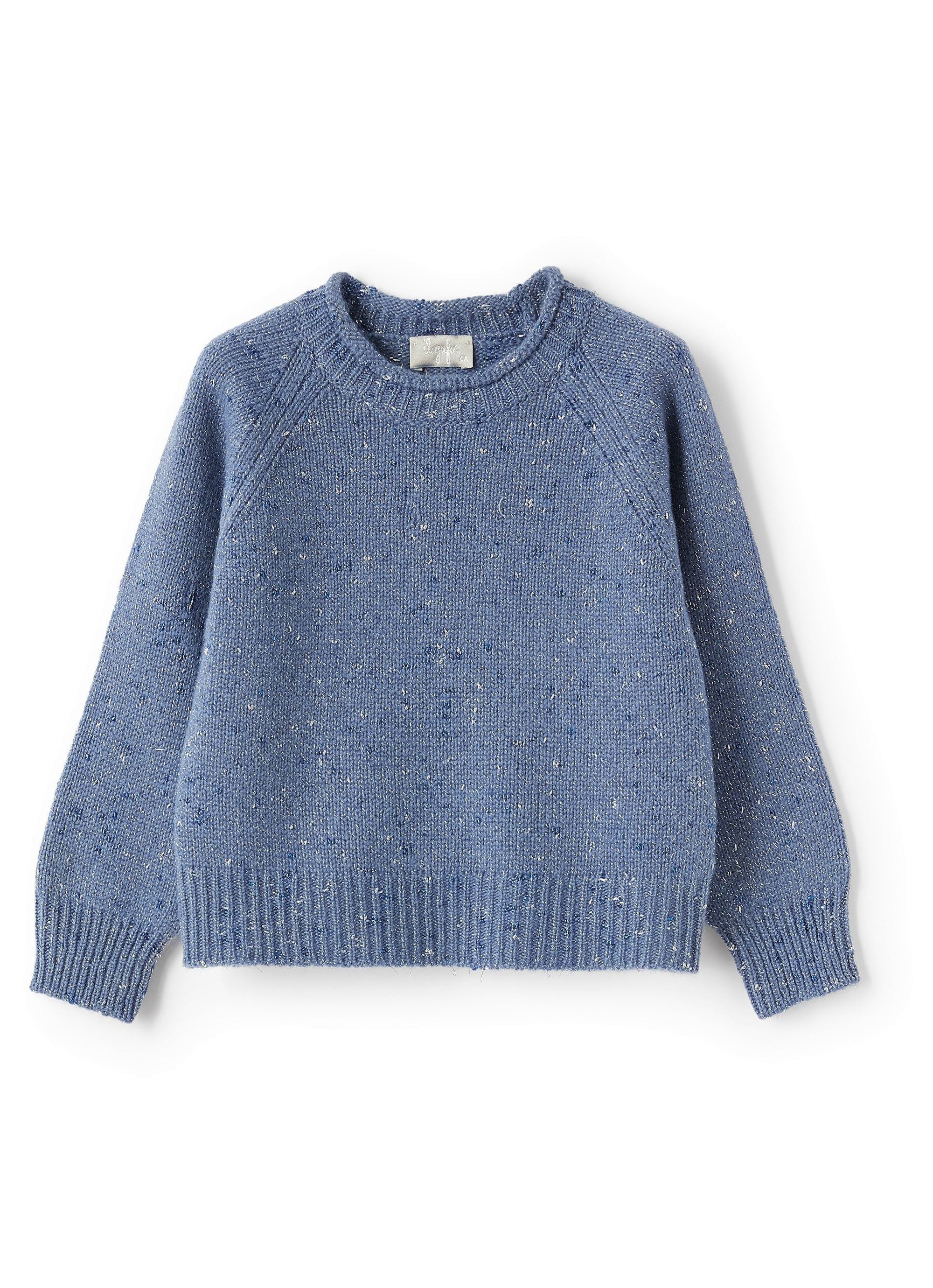 Pull et cachemire à lurex en laine - Blue