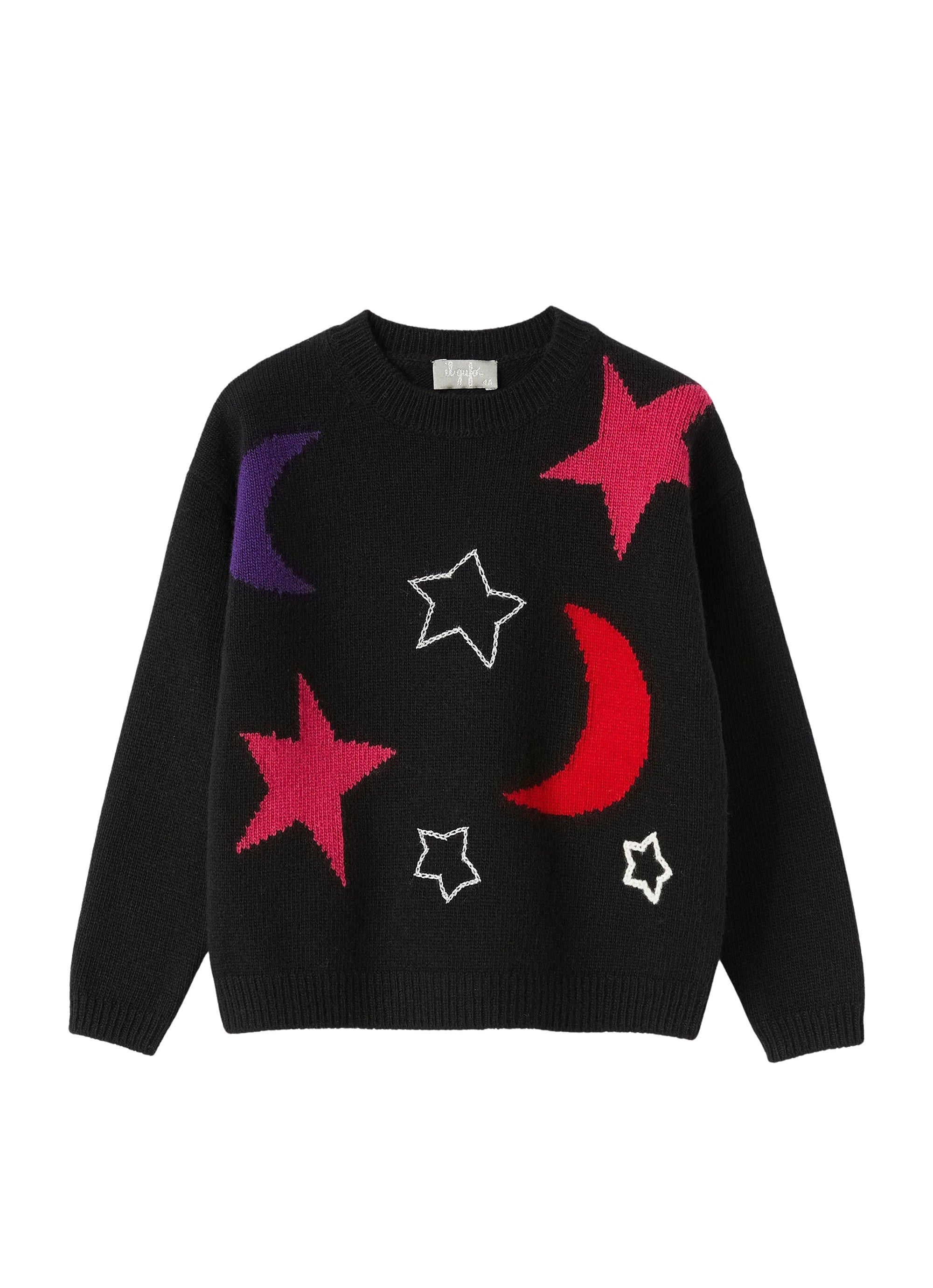Maglione in lana con stelle multicolor