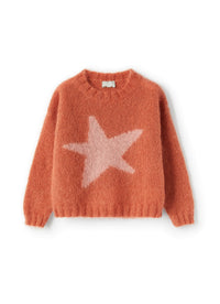 Star motif mohair sweater