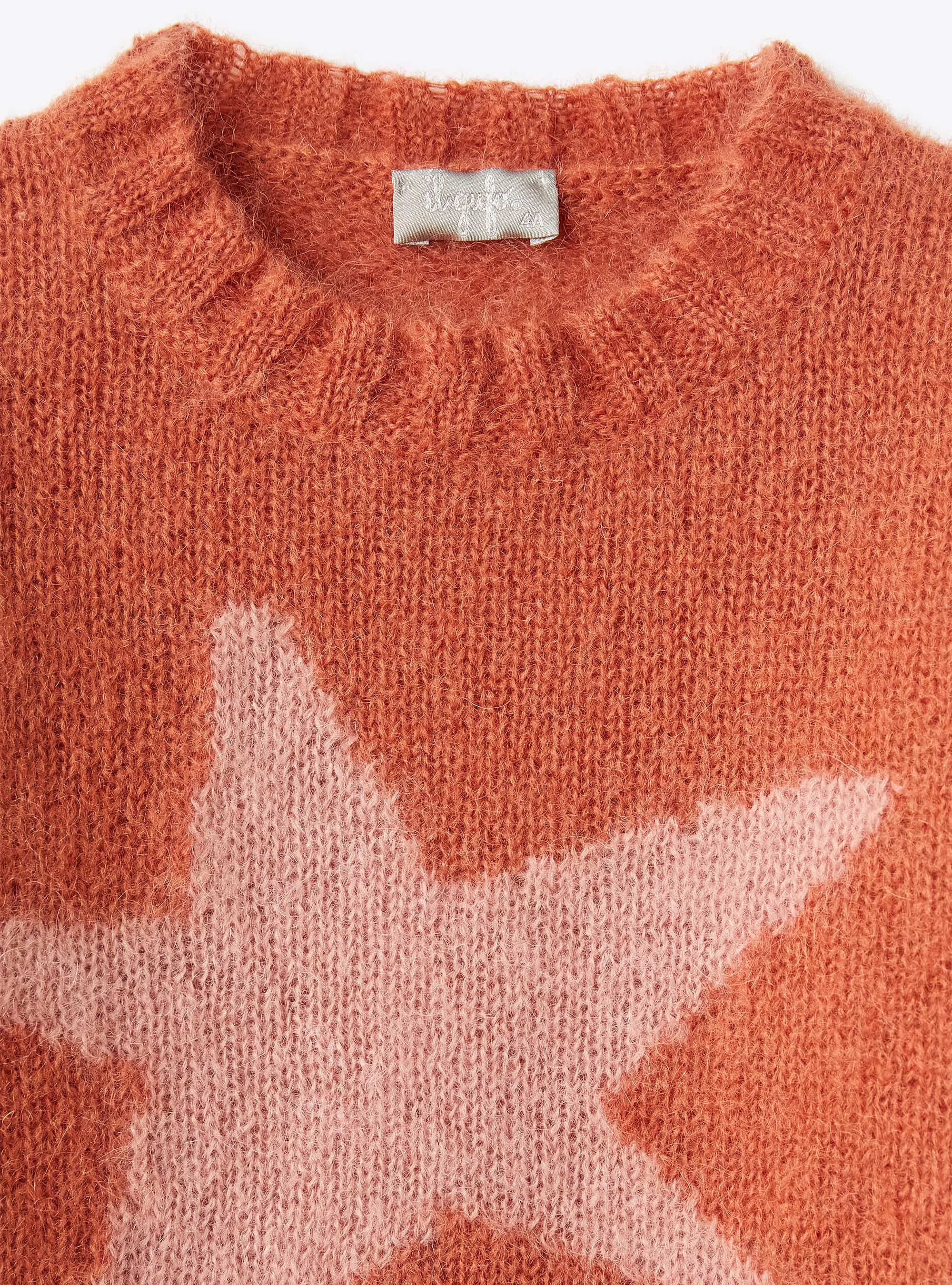 Star motif mohair sweater