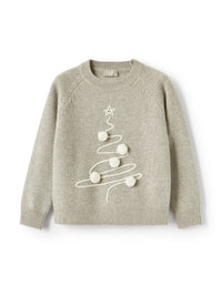 Christmas tree embroidery sweater