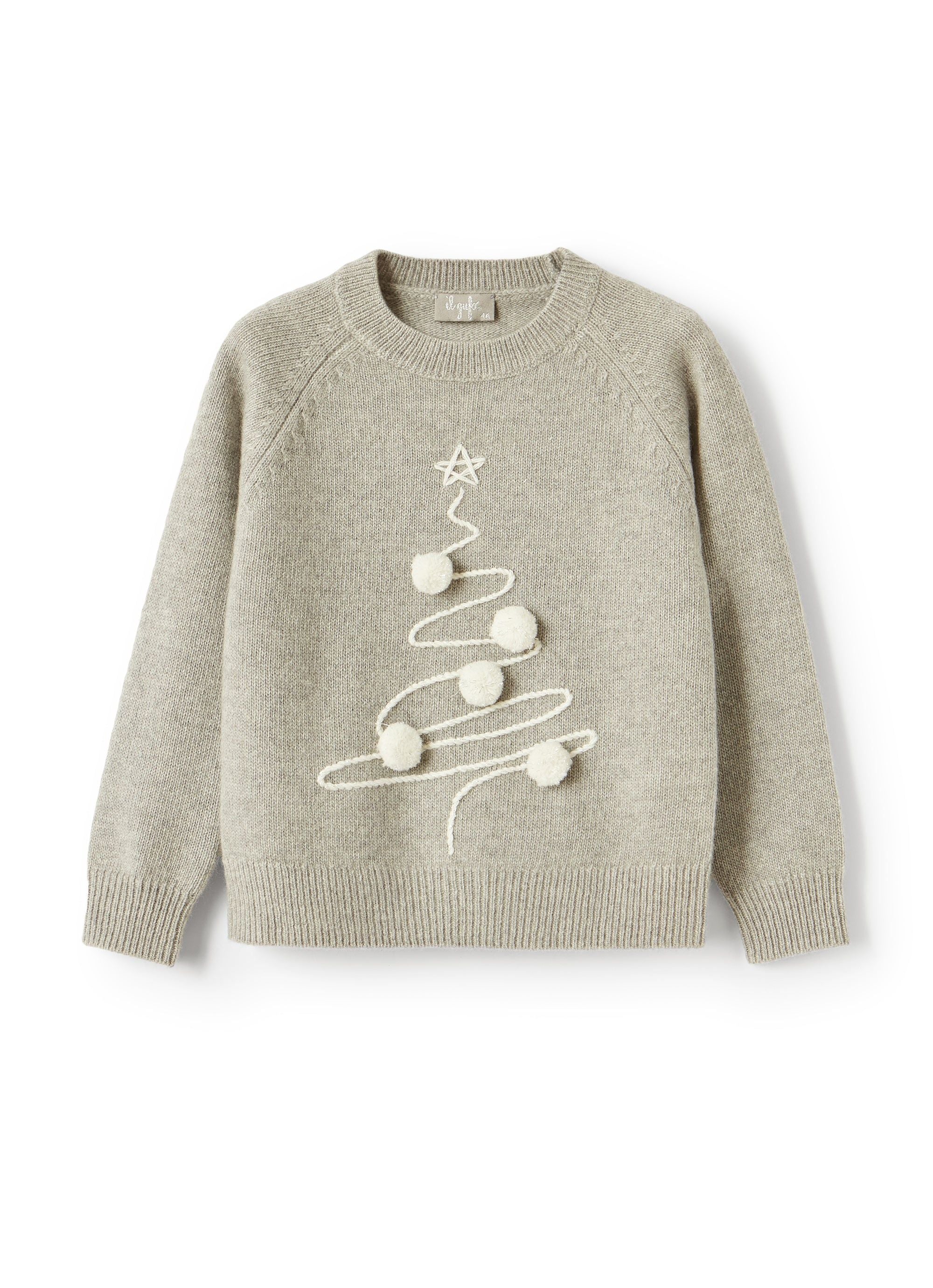 Christmas tree embroidery sweater