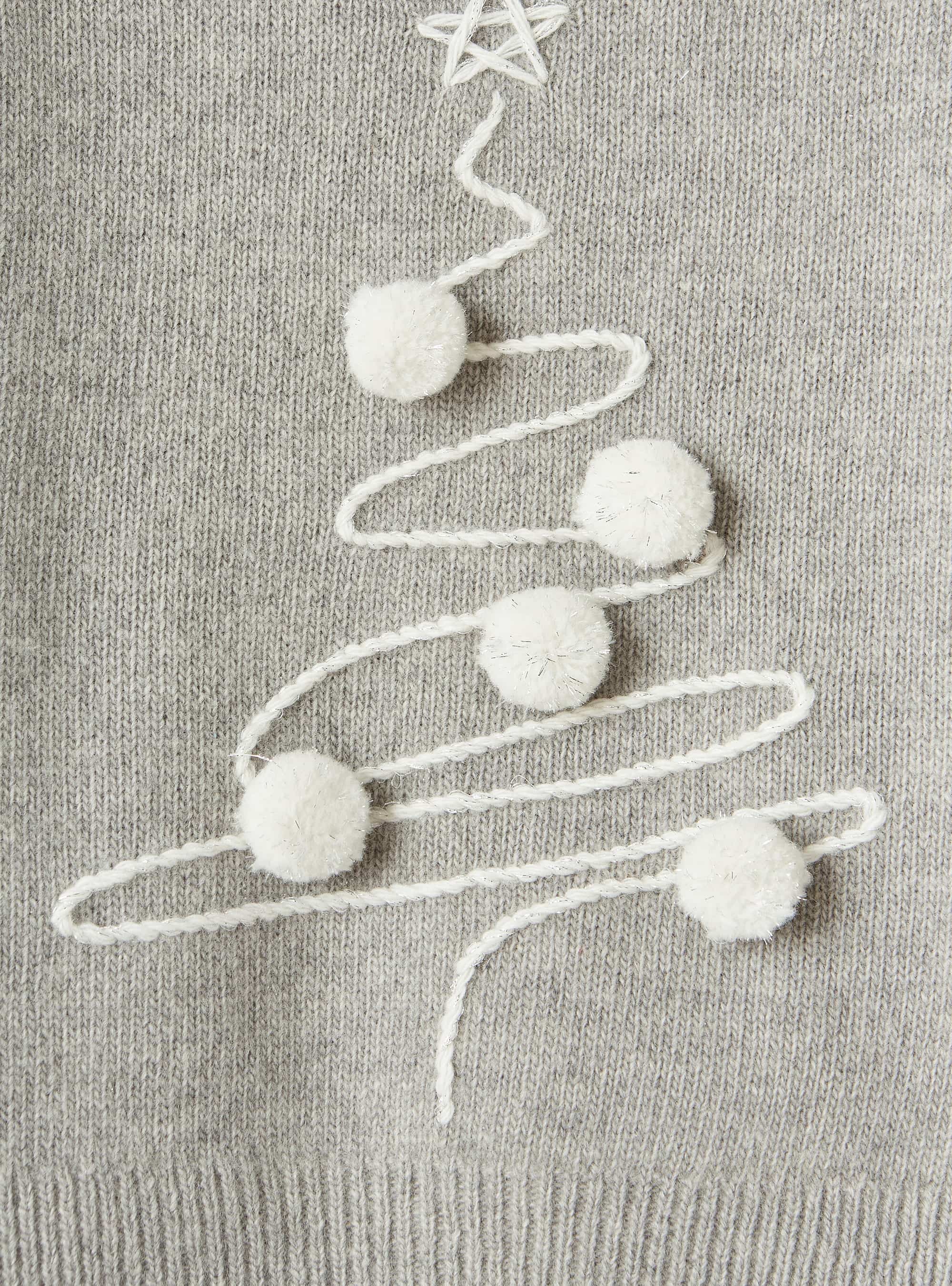 Christmas tree embroidery sweater