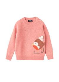 Wool embroidered jumper - Rosa Bubble & Quarzo Rosa