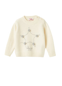 Pull avec étoile brodée et pompon - Latte & Grigio