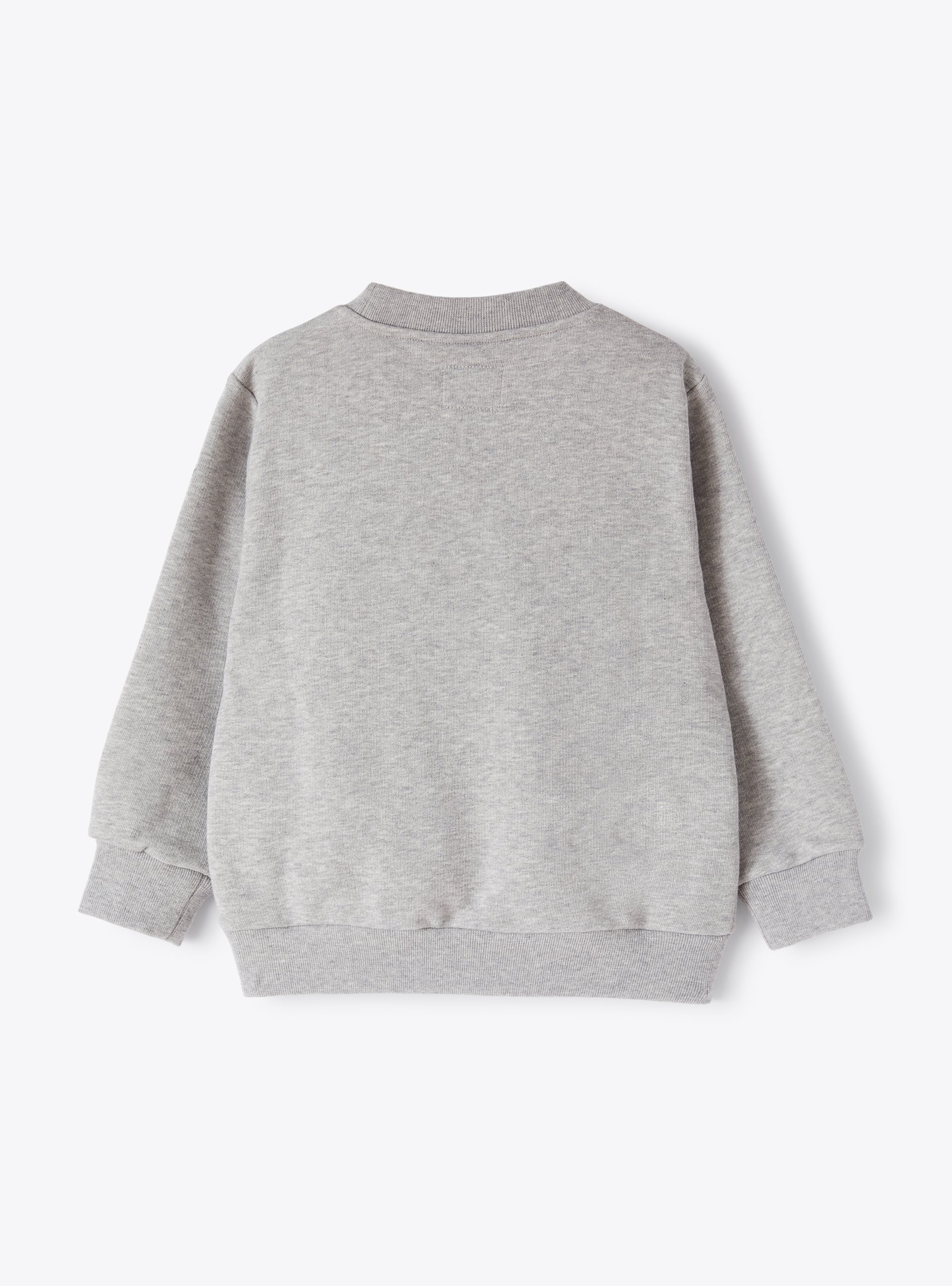 Round-neck sweatshirt with maxi pocket - Grey & Milk