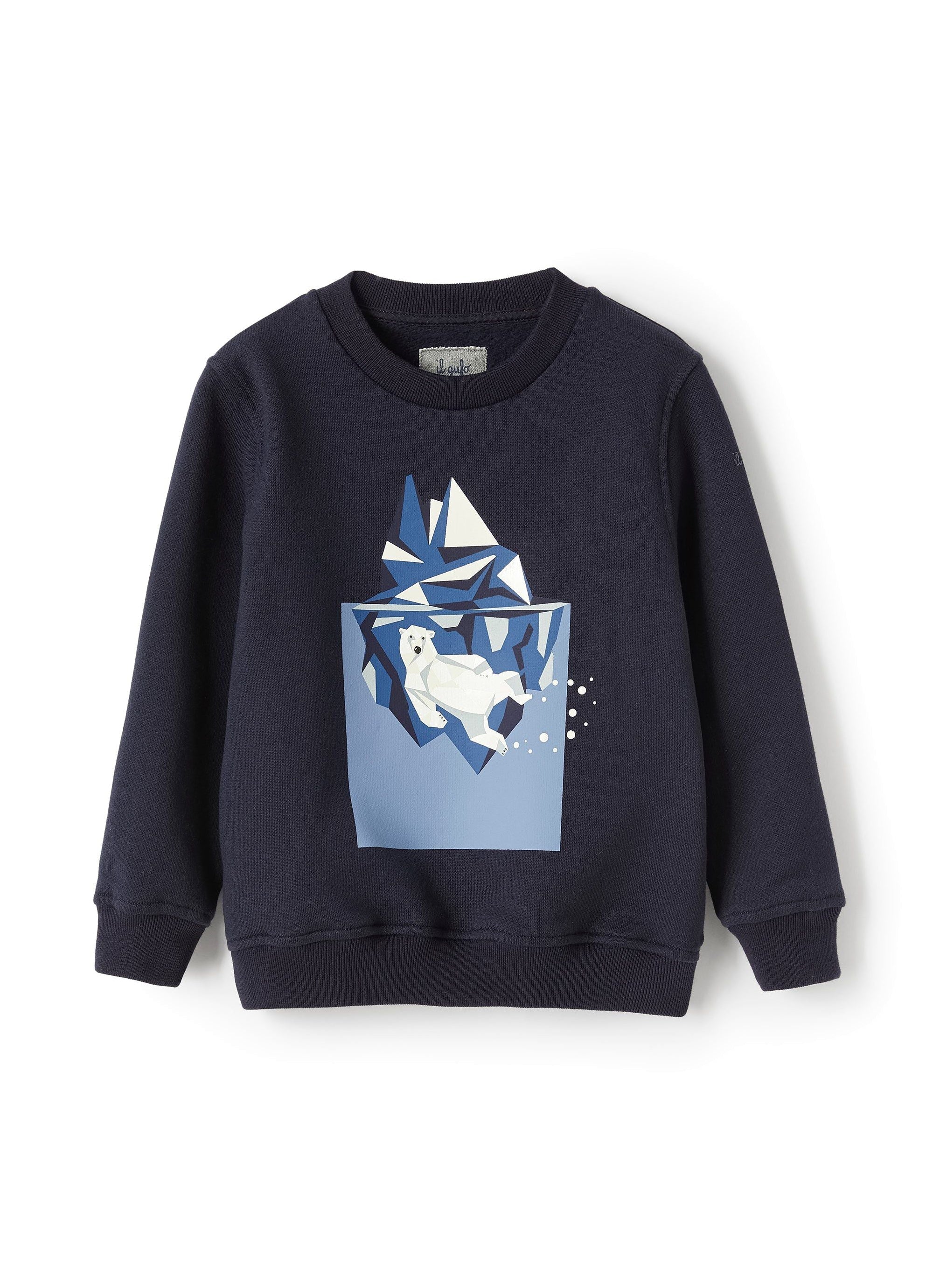 Polar bear print sweatshirt - Blue Marino & Blue Royal