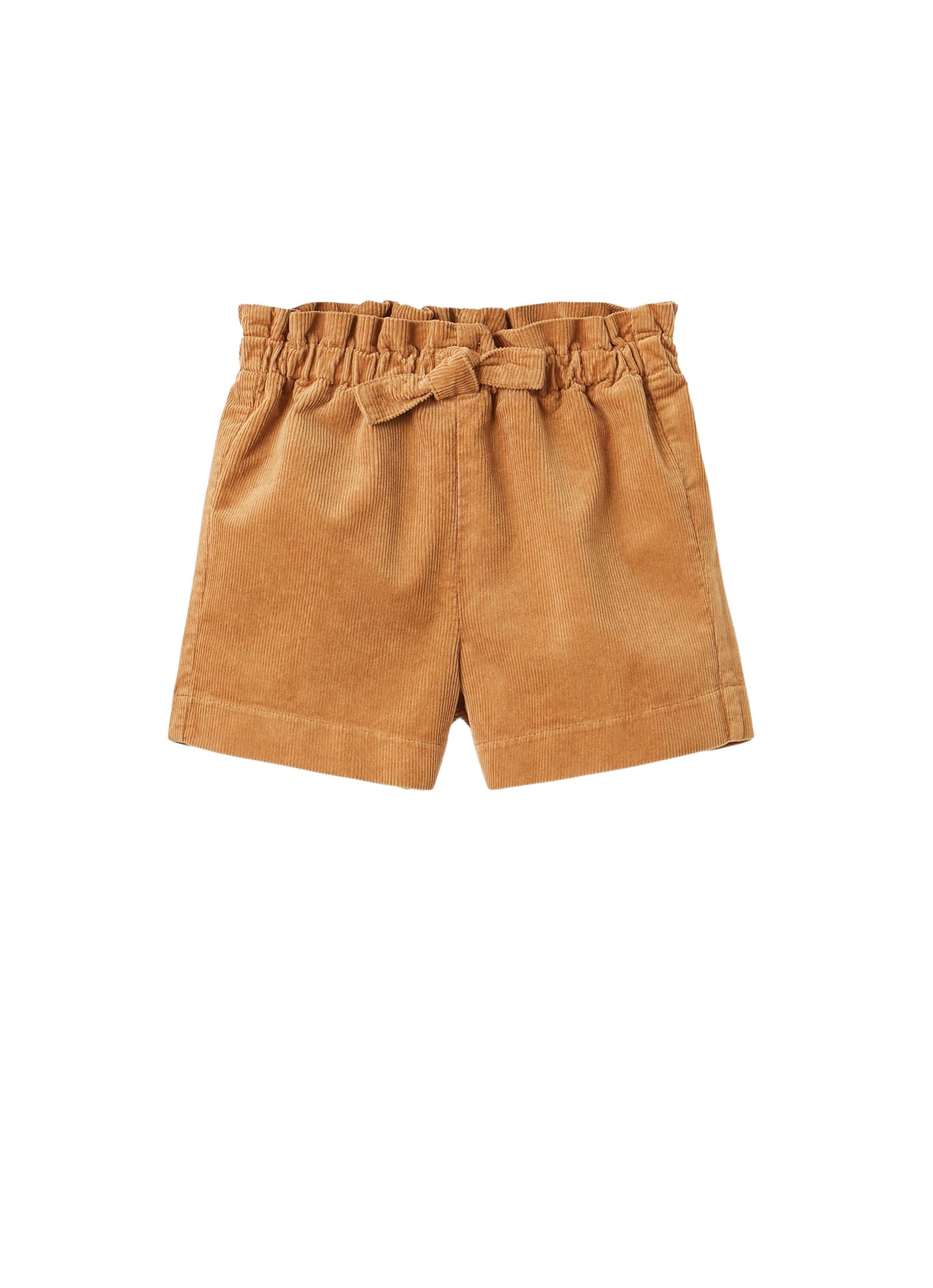 Short in velluto a costine caramello