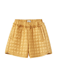 Bermuda in nylon trapuntato giallo