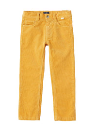 Pantalone regular fit in velluto giallo