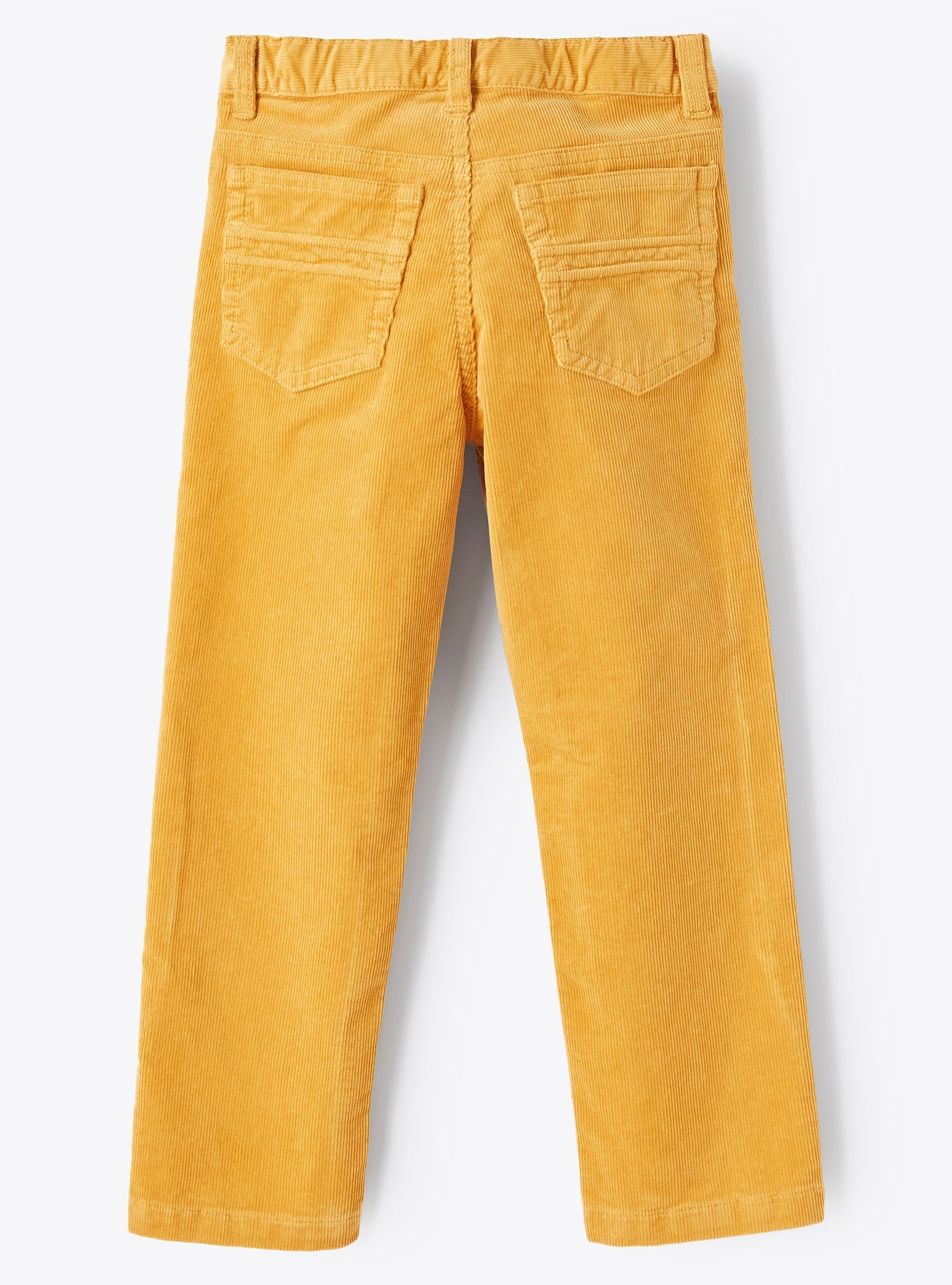 Pantalone regular fit in velluto giallo