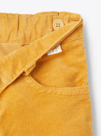 Pantalone regular fit in velluto giallo