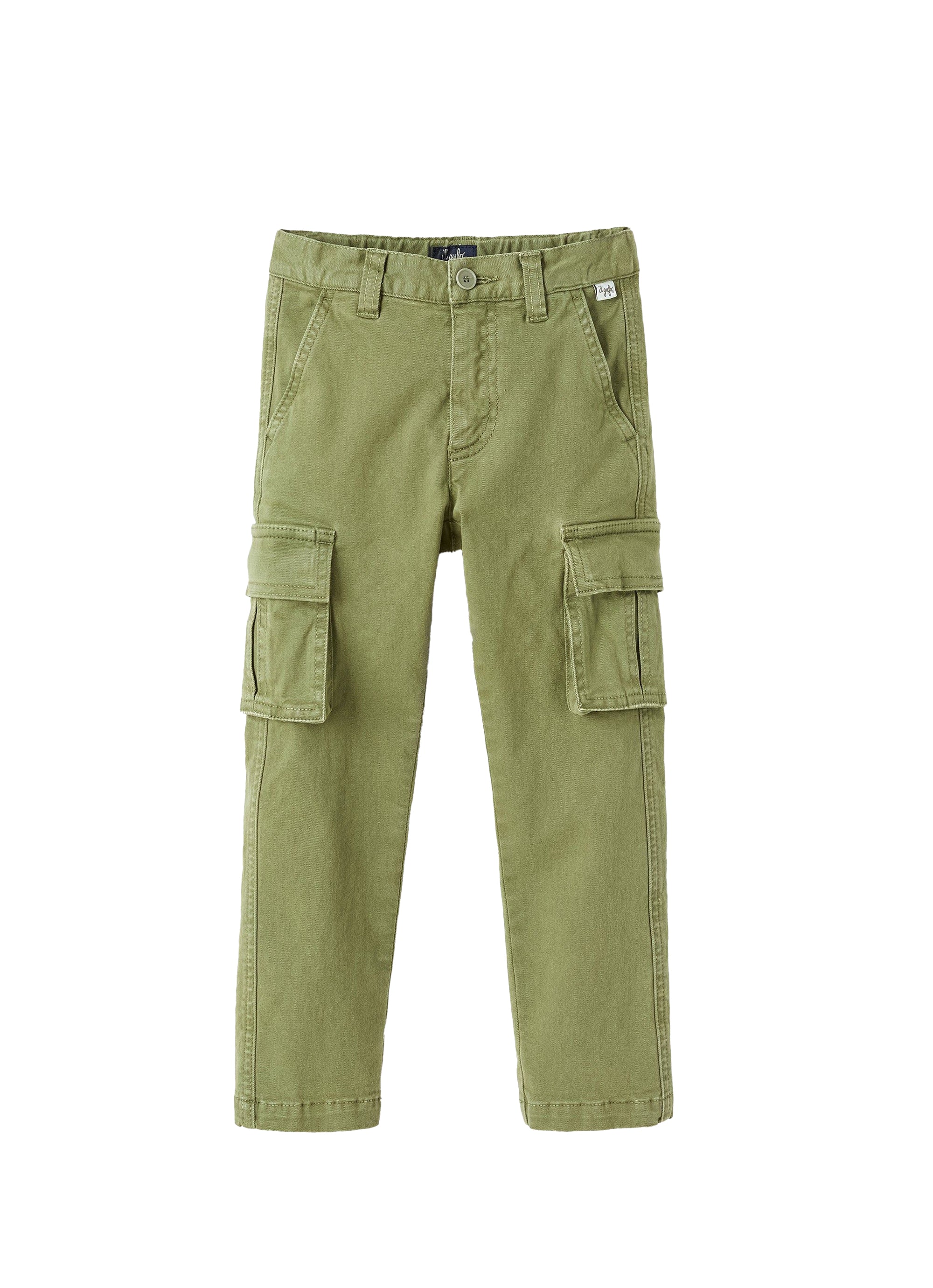 Trousers with side button fastening - Leaf Green