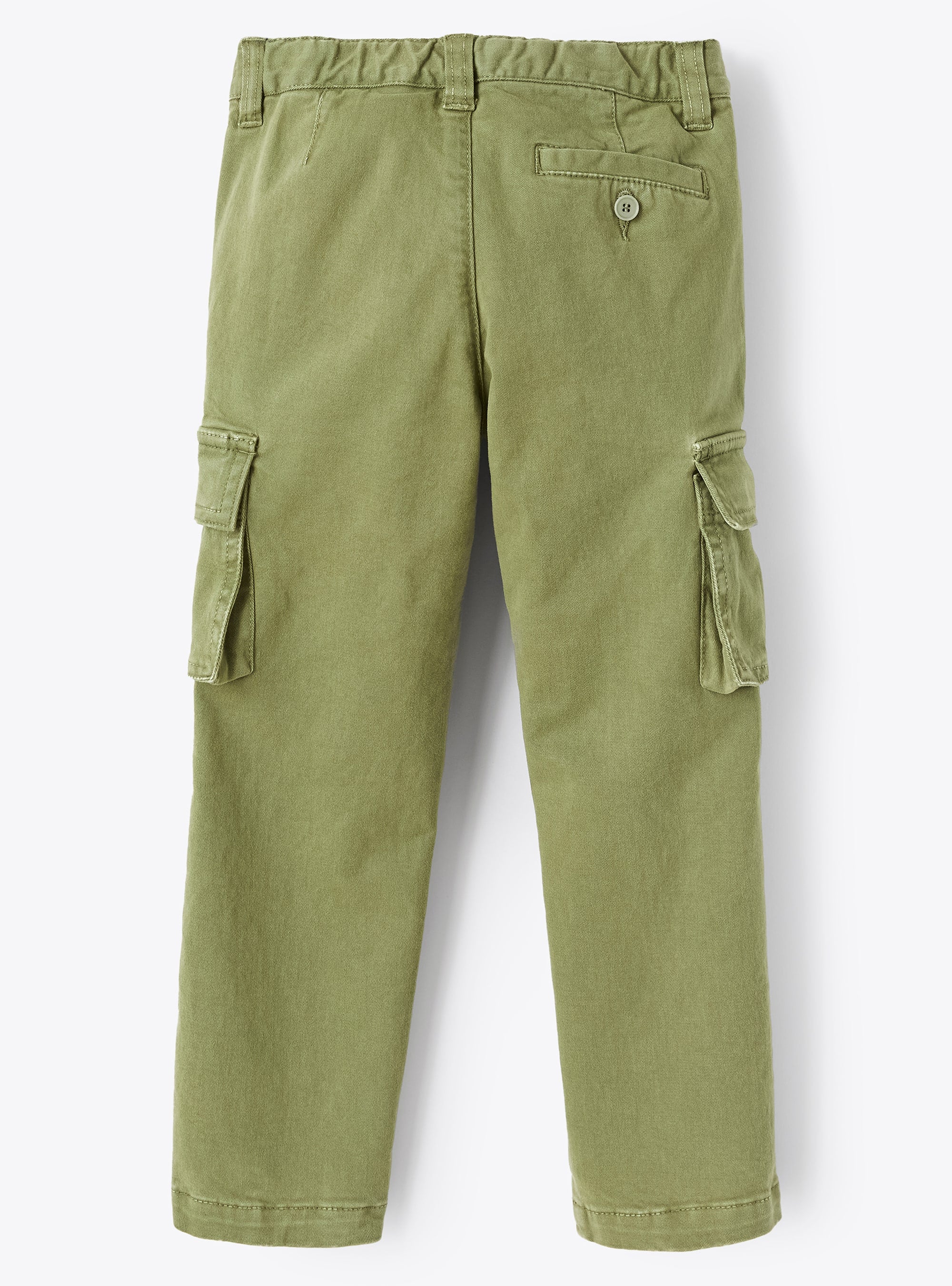 Trousers with side button fastening - Leaf Green