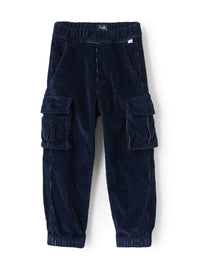 Ribbed cargo trousers - Blue Notte