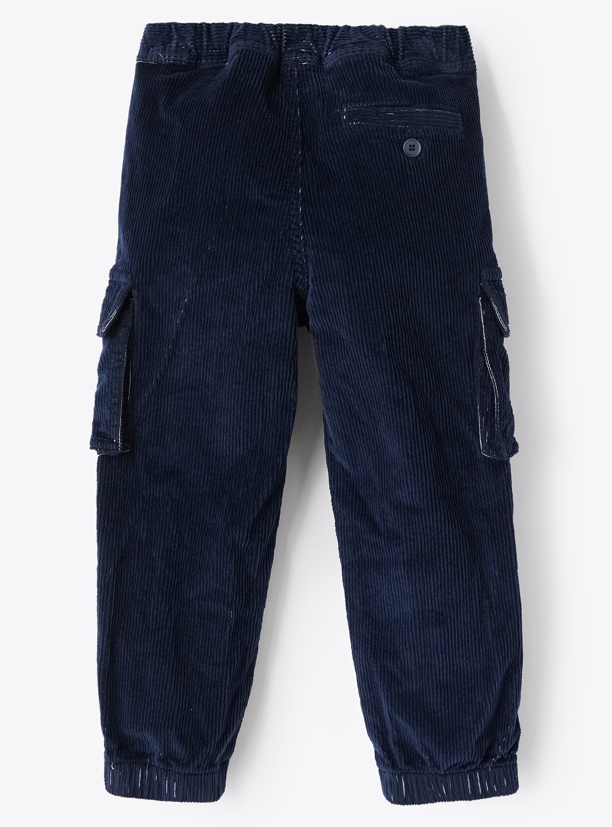 Ribbed cargo trousers - Blue Notte