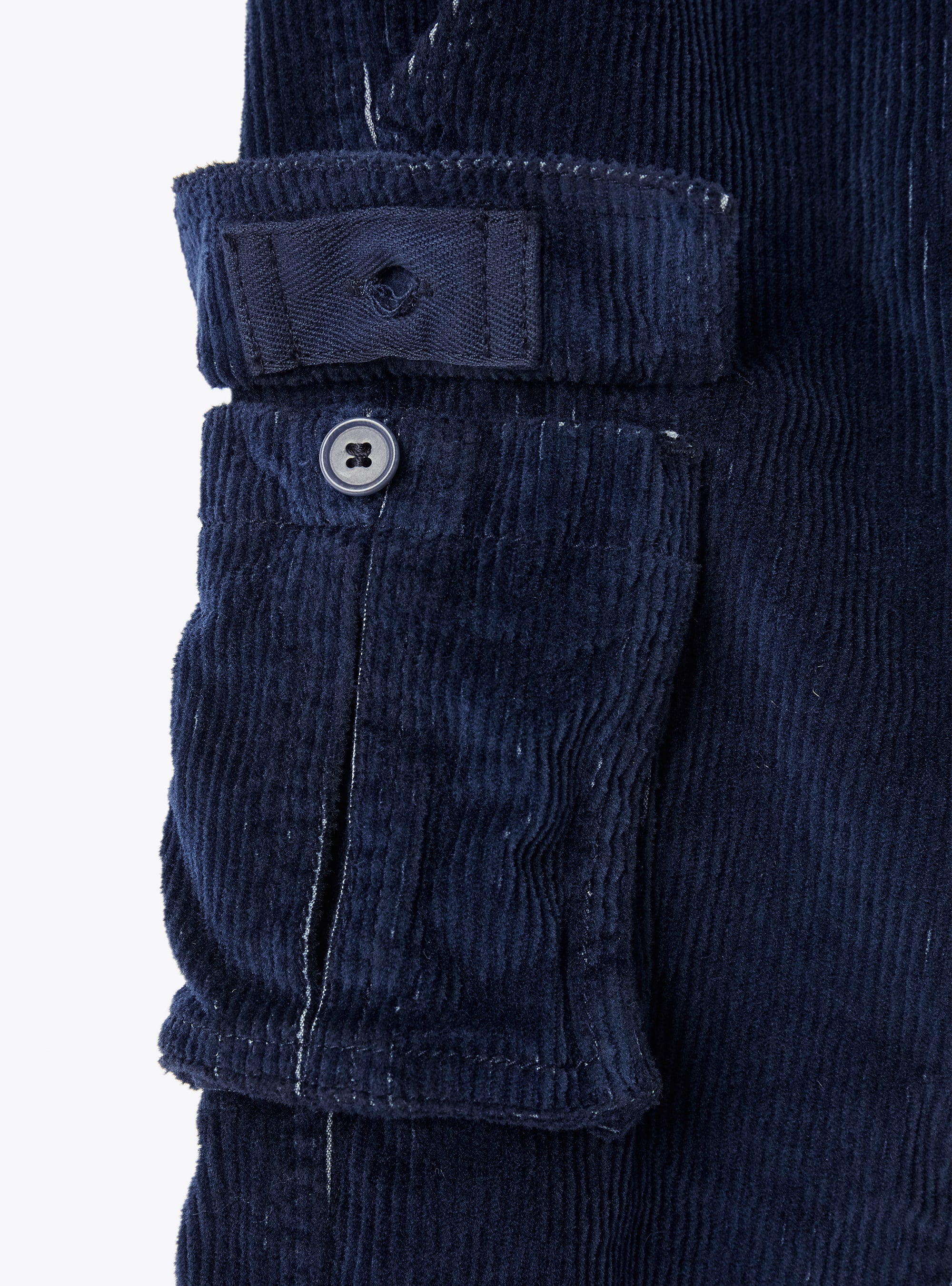 Ribbed cargo trousers - Blue Notte