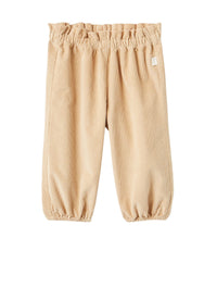 Pantaloni da neonata in velluto sabbia