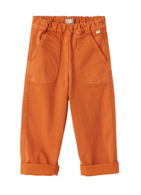 Pantaloni baggy in gabardine arancio