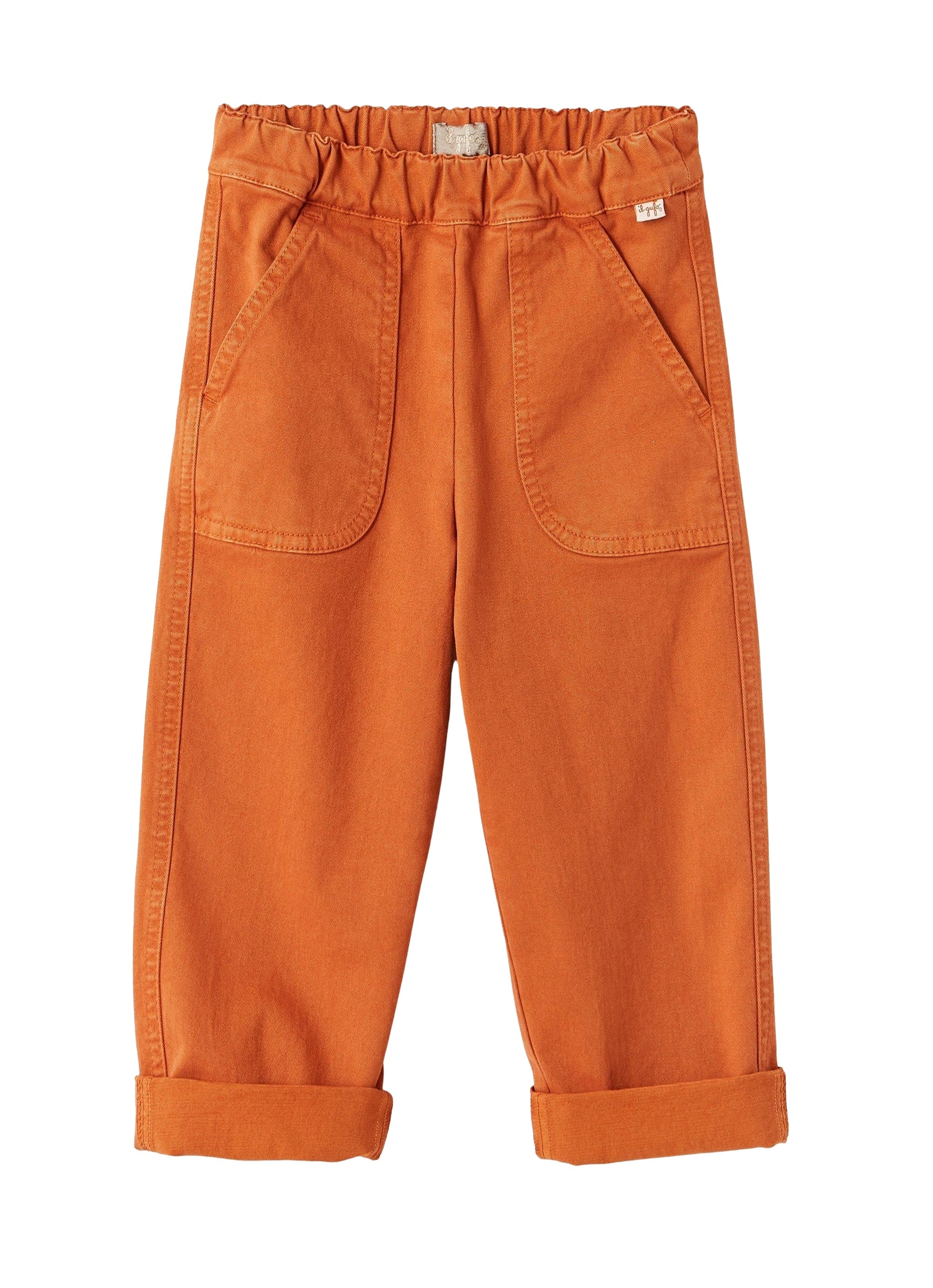 Pantaloni baggy in gabardine arancio