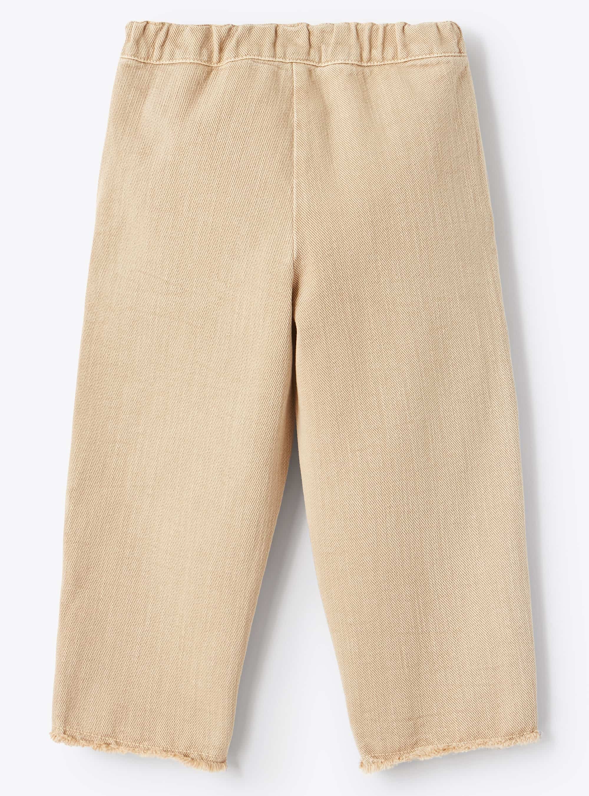 Wide-leg trousers with patch pockets and stitching - Ginger