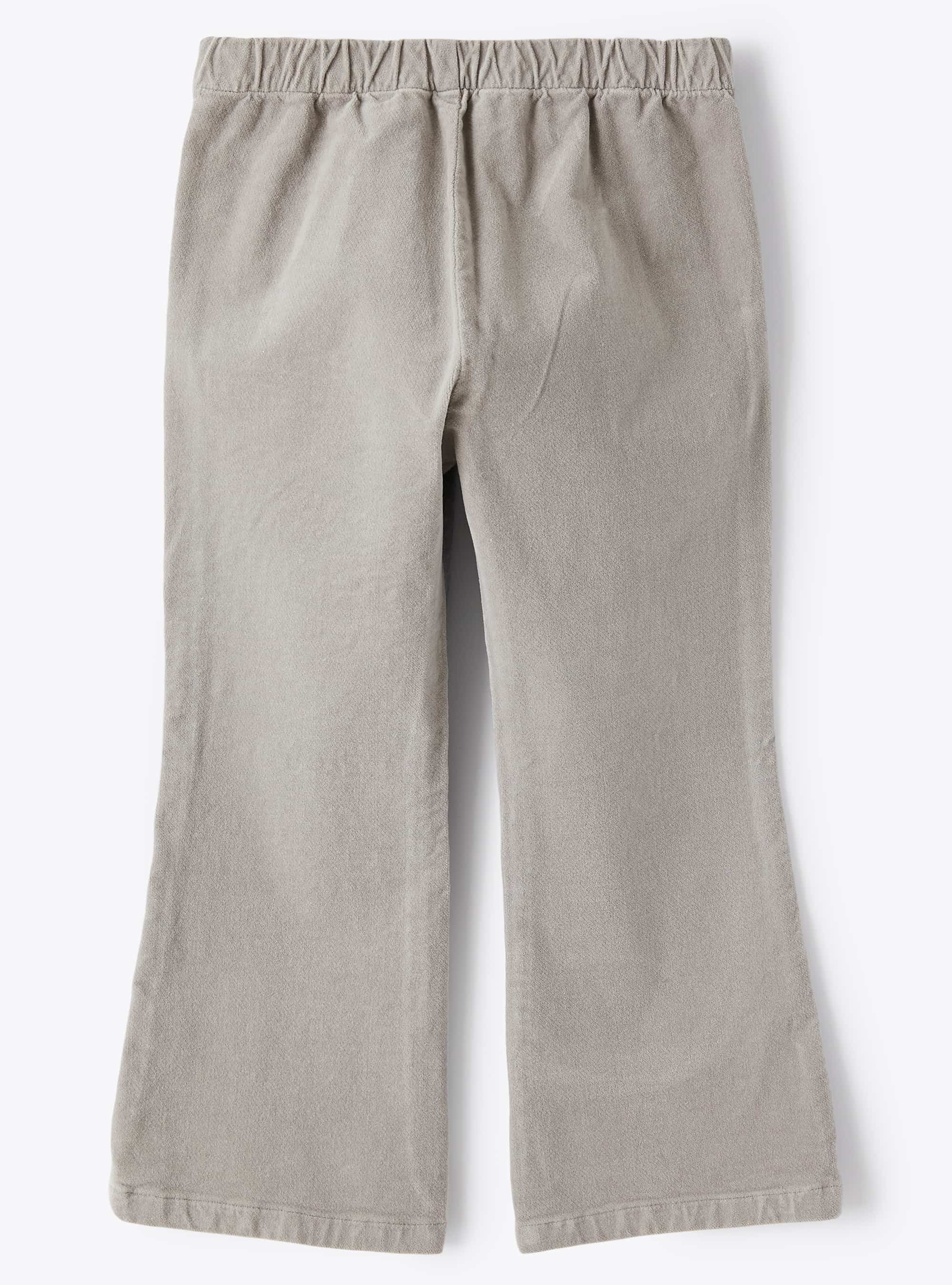 Pantalone cropped in velluto grigio